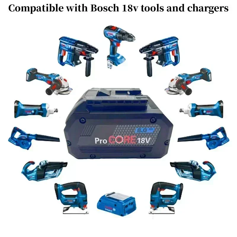 4Ah 8Ah 12Ah 15Ah ProCORE replacement battery, for Bosch 18V cordless tools BAT609 BAT618 GBA18V 21700 high power 5C power cell