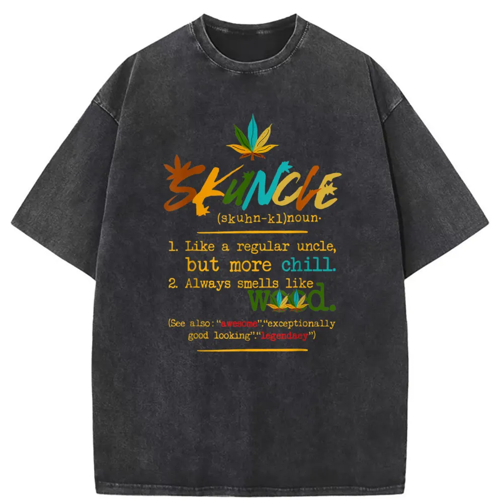 Tshirts Men Skuncle Definition Funny Weed Pot Tshirt Mother Day Oversized Cosie Long Sleeve Man Sweatshirts Cool Clothing