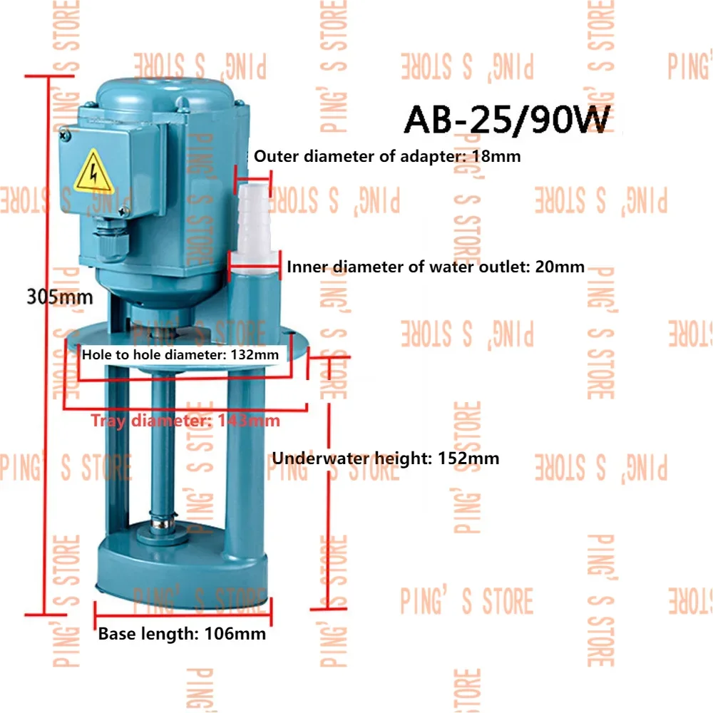 220V 380V 90W 25L/min Machine Tool Cooling Pump Lathe Oil  Three-phase Electric  for Flushing  Medium