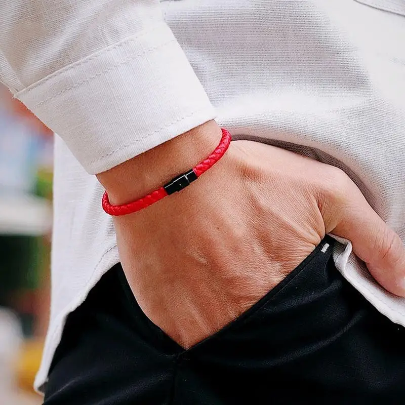 Couples Magnetic  Bracelet Lucky Bangle for Attracting Wealth Prosperity Adjustable Gift for Valentine Anniversary 2PCS