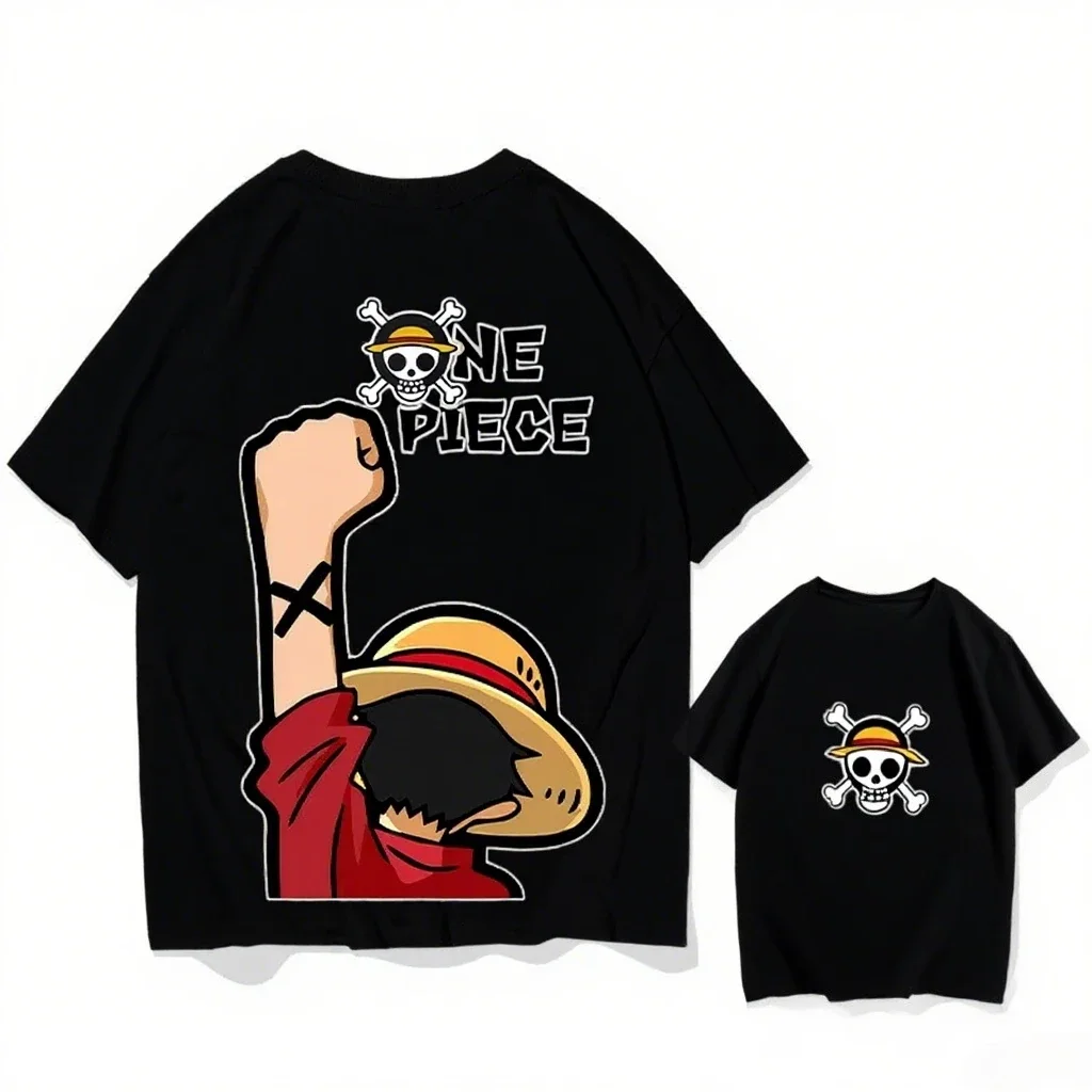 

2025 ONE PIECE Luffy Summer Men's Cotton Printed T-Shirt Harajuku Casual Crew Neck T-Shirt Top Street Men's and Women's T-Shirt
