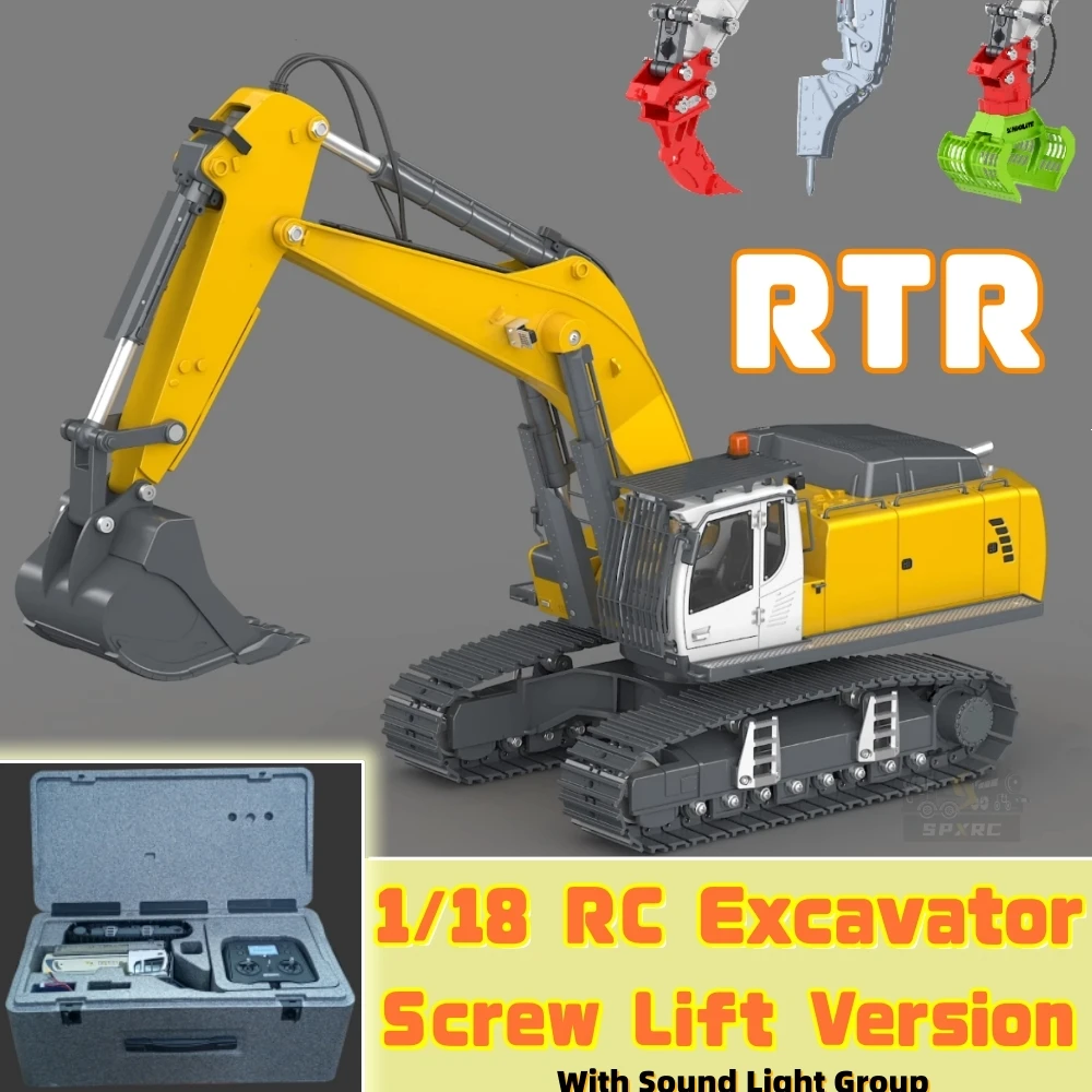 

1/18 RC Excavator RTR K5901 Screw Lifting Version With Sound Light Group Remote-Controlled Electric Cylinder Excavator Diy Toy