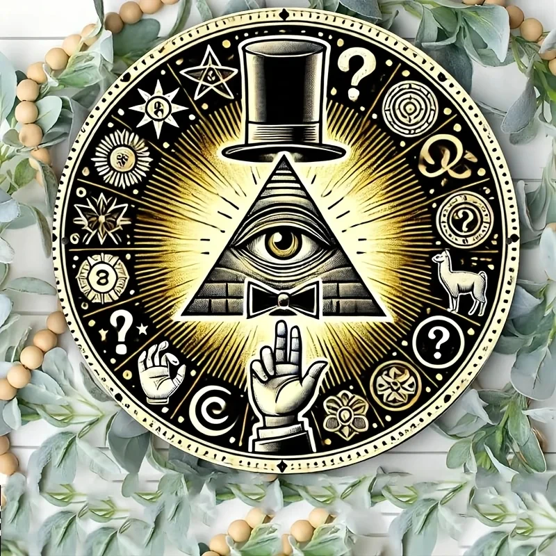 1 Piece Vintage Style Metal Aluminum Wall Art Sign - 8x8inch (20X 20cm) Eye of Providence Design - Easy to Hang, Durable, Long-Lasting