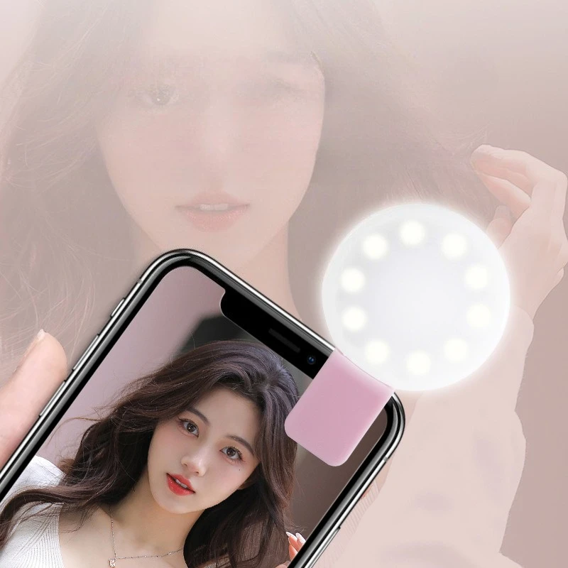Lampe LED Portable pour téléphone, vidéo en direct, lumière de beauté universelle pour téléphone Portable, lumière de remplissage pour Selfie, Charge USB, Clip de photographie, anneau lumineux