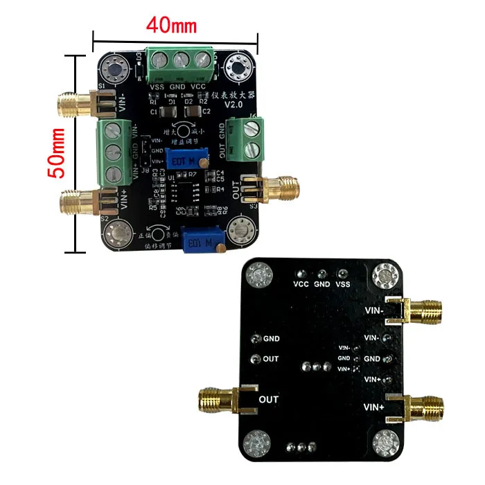 AD8421/AD8429 Instrument Amplifier Module Weak Small Signal Microvolt Voltage Amplifier Module Single-ended / Differential