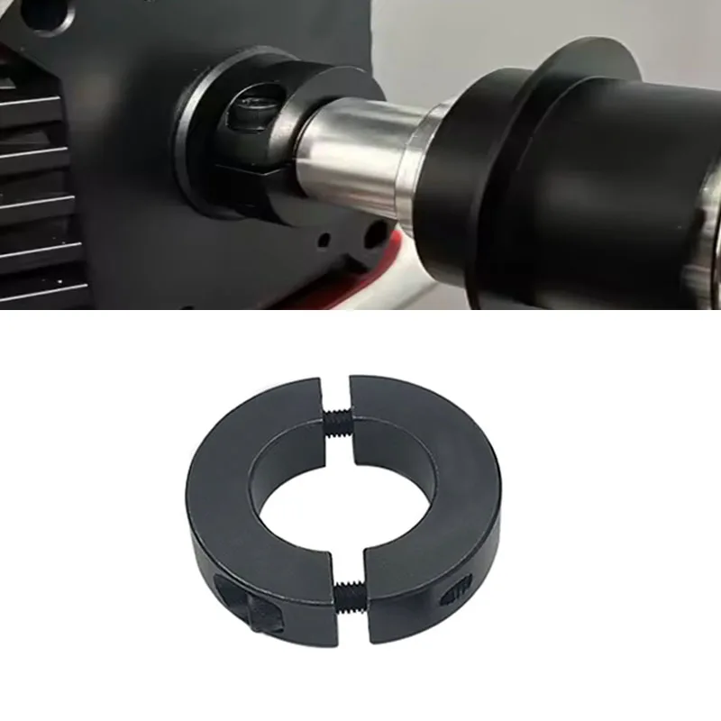 Shaft Clamp For Fanatec Base, featuring aluminum alloy material, CNC machining process, and anodized coloring.