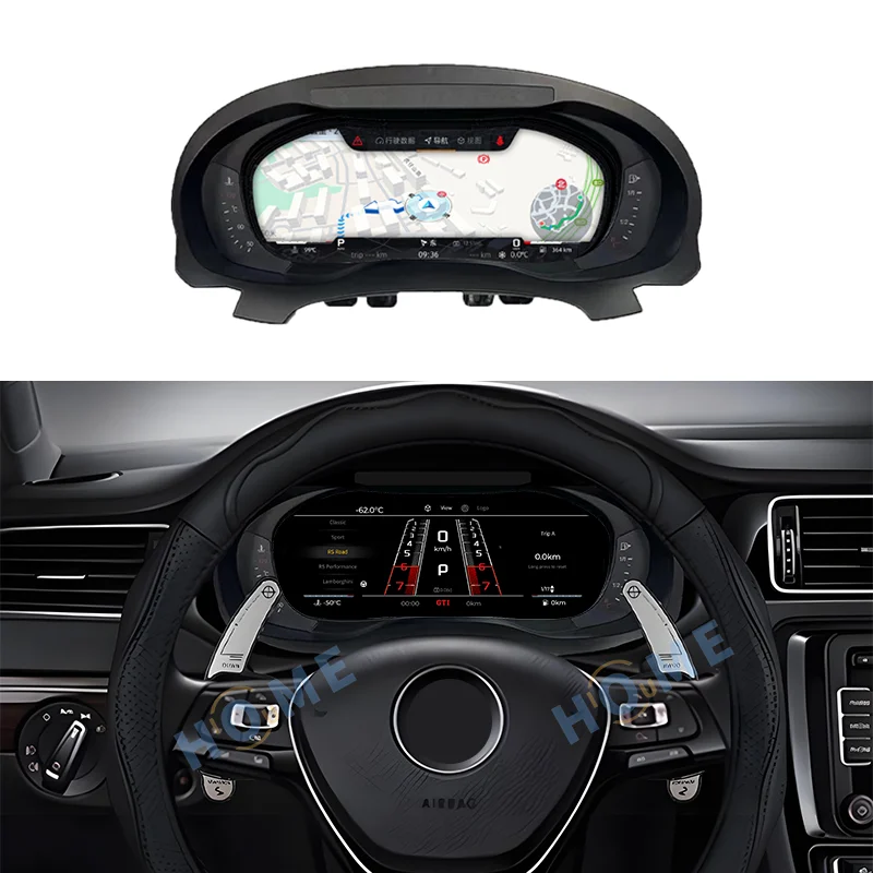 

Linux for Golf 6 6R 6GTI MK6 Latest Car LCD Digital Dashboard Panel Instrument Cluster Cock Speedometer Navigation
