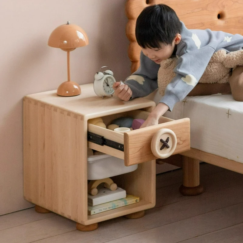 

Mini pocket cabinet button bedside table original children's small apartment bedroom desk bottom cabinet