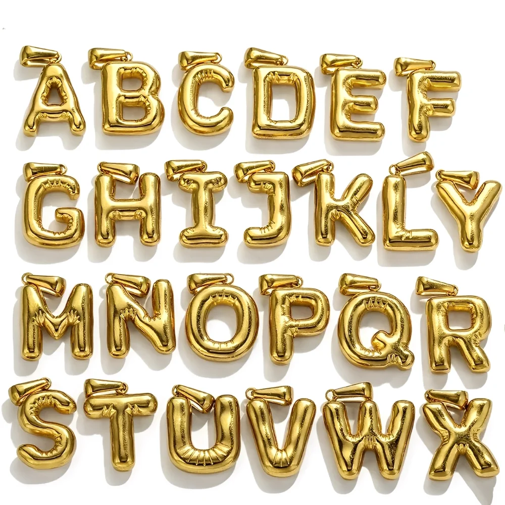 

3Pcs Stainless Steel Fashion Letter 26A - Z Charms Pendant 18K PVD Gold for DIY Necklace Alphabet Jewelry Making Materials