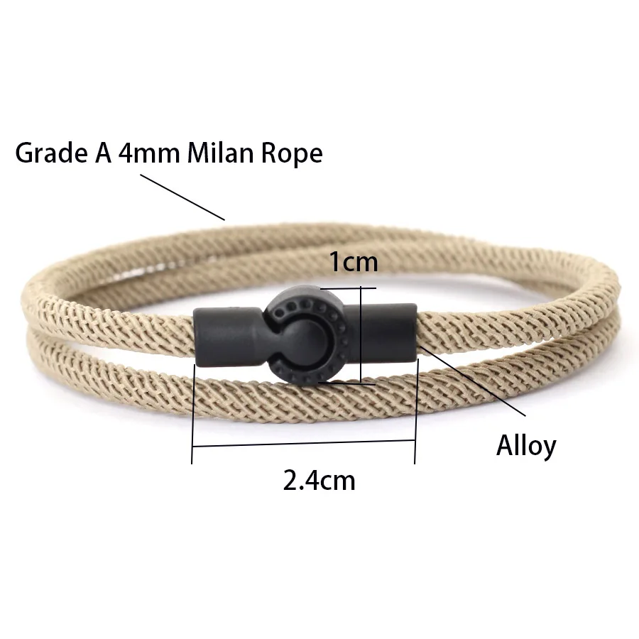 Simple Style Rope Bracelet Men Double Layer Grade A 4mm Thread Fabric Braslet Outdoor Sports Survival Braclet Cycling Jewelry