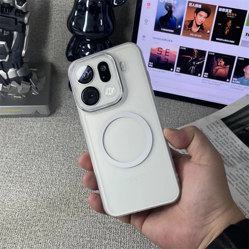 حافظة لهاتف اوبو فايند X9 برو من البولي يوريثان الحراري غطاء مغناطيسي شفاف من السيليكون الناعم لهاتف فايند X 9 X9Pro 5G غطاء حماية للكاميرا ممتص للصدمات