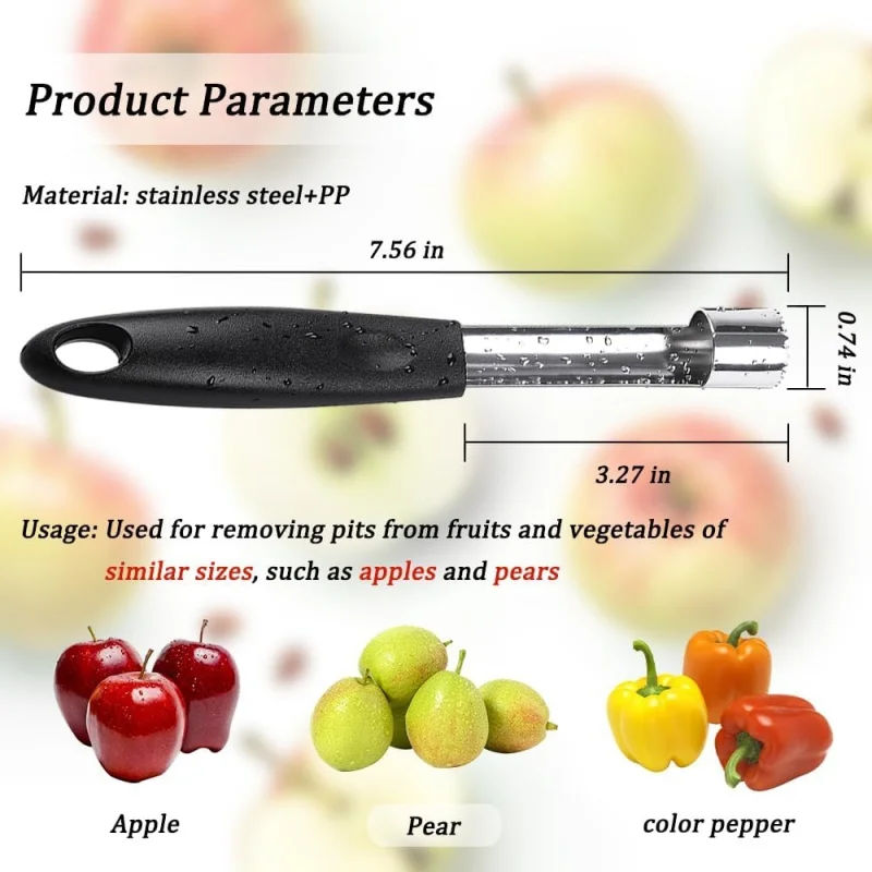 2PCS Apple Cupcake Corer Fruit Vegetable Core Remover Stainless Steel Apple Remover Household Kitchen Tool for Fuji Pears - view 2