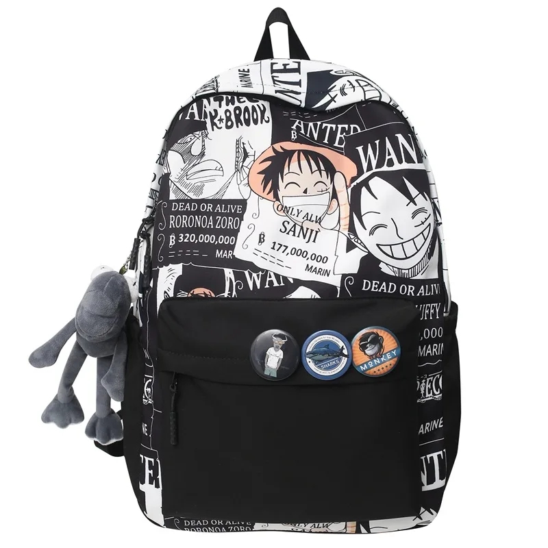 

Bandai One Piece Anime Backpack Trendy Print Large Capacity School Bag for Boys Teens
