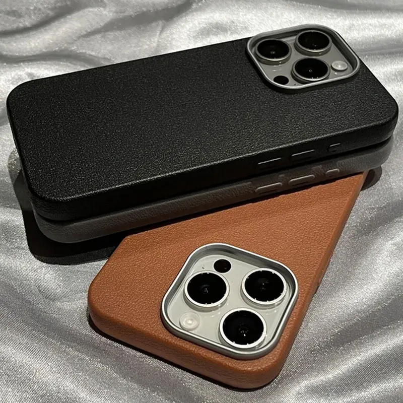 

Роскошный матовый кожаный силиконовый чехол для телефона для iPhone 11, 12, 13, 14, 15, 16 Pro Max Plus X XS Max XR, мягкий защитный противоударный чехол