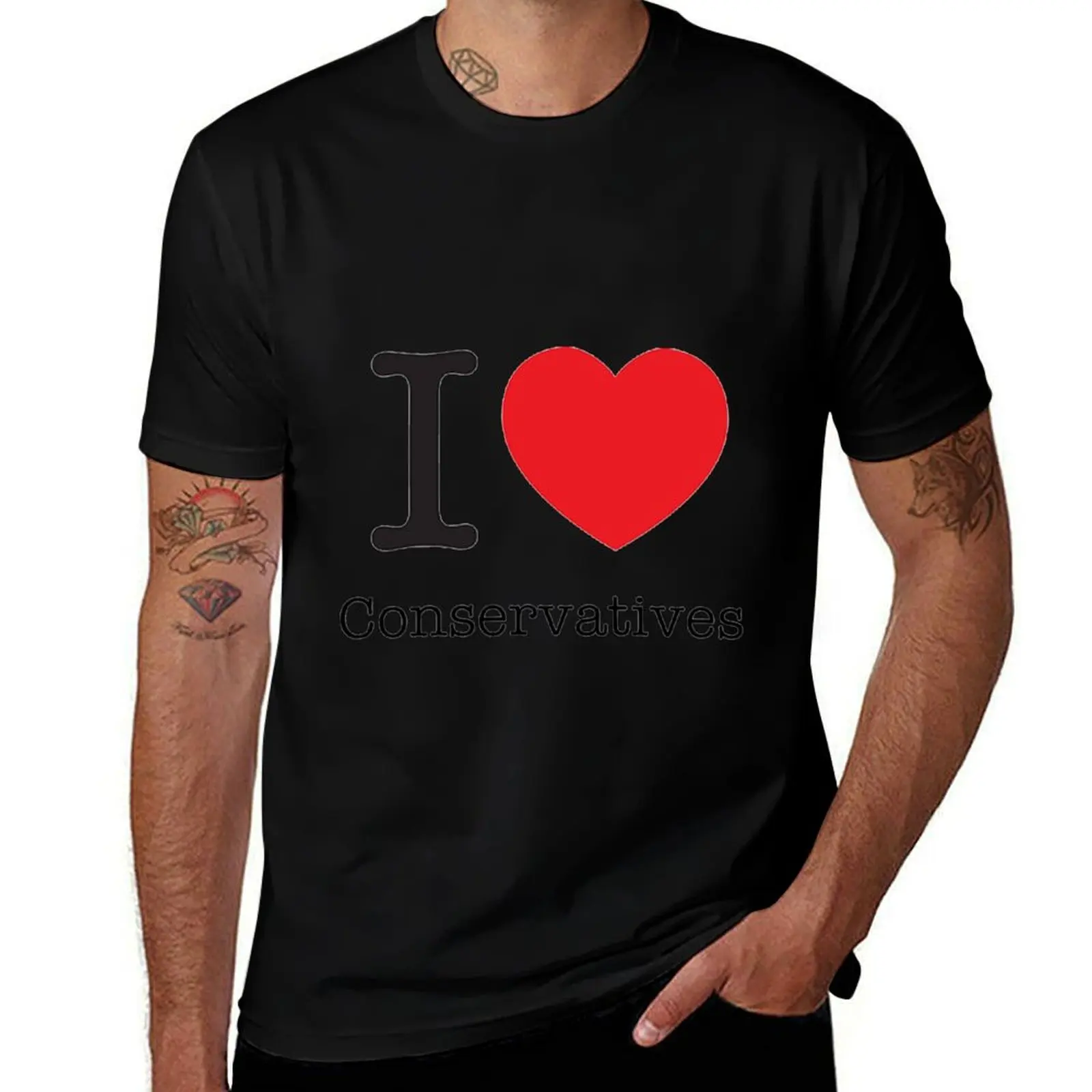 I LOVE Conservatives T-Shirt Stylish Graphic Short Sleeve Top T-Shirt