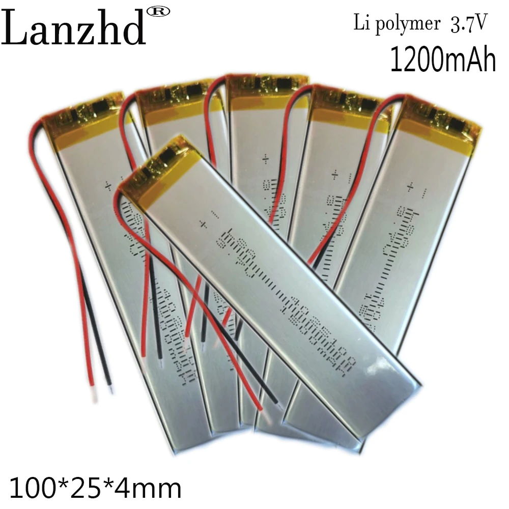 1-12 sztuk 3.7V 1200mAh 4025100 bateria litowo-polimerowa bateria litowo-litowa na światło szafkowe LED pasek świecący instrument testowy