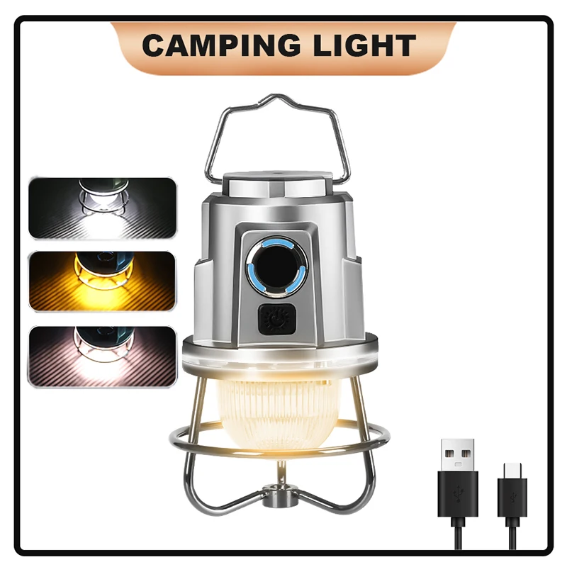 

Powerful Led Camping Light USB Rechargeable Portable Camping Lantern Flashlights Tent Camping Light Lamp for Fishing Emergency