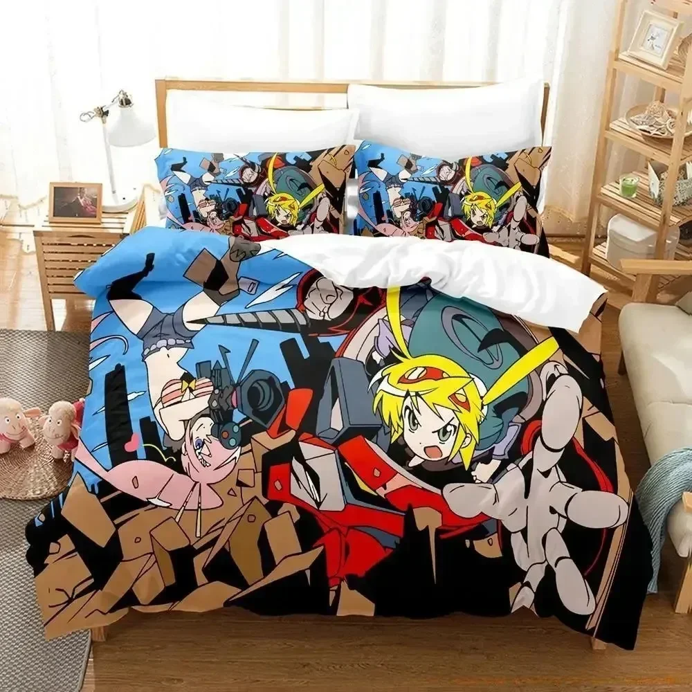 3D Print Tengen Toppa Gurren Lagann Bedding Set Single Twin Full Queen King Size Bed Set Adult Kid Bedroom Duvet Cover Sets