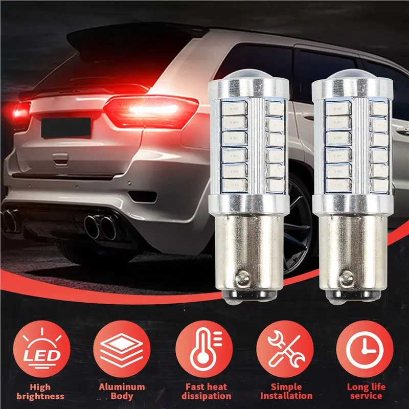 Red 1157 P21/5W Bay15d Super Bright 33 Smd 5630 5730 Led Auto Brake Lights Fog Lamp 21/5W Car Daytime Running Light Stop Bulbs