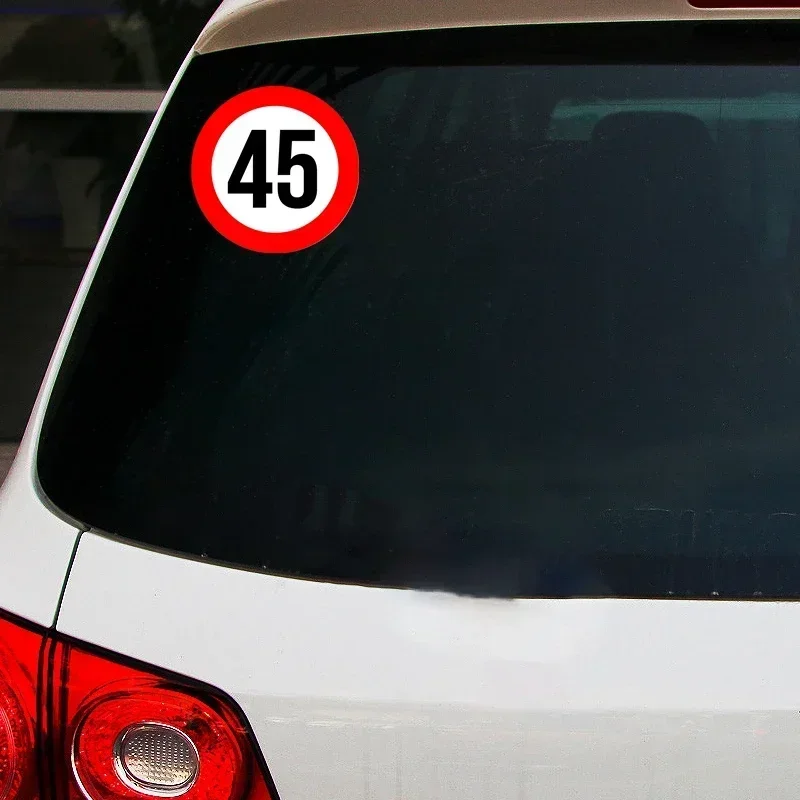 Personality  Warning Signs Highway Fashion Creative Speed Limit 45 Km Sticker Waterproof Car Decoration Can Be Customized