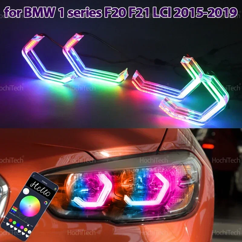 

Плавное разноцветное кольцо Angel Eyes RGB M4, светодиодный указатель поворота с приложением для BMW 1 серии F20 F21 LCI 2015-2019