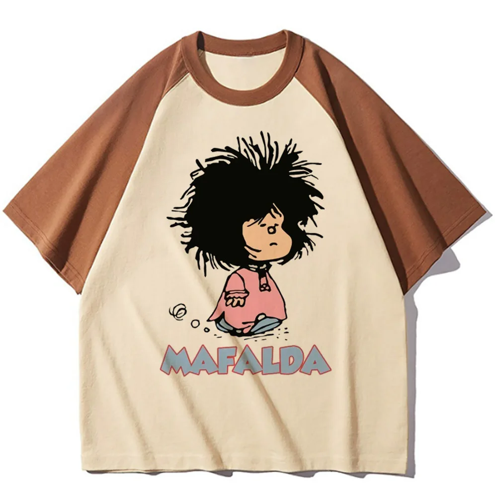 

Женские футболки Mafalda с рисунком Аниме Манга Y2K, дизайнерская одежда для девушек