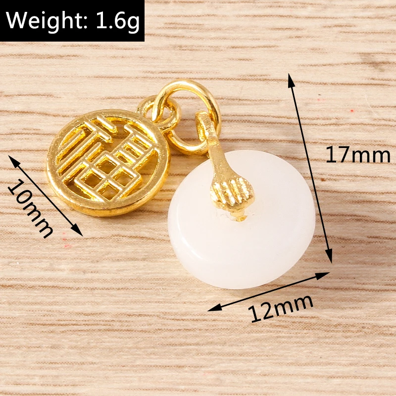 Tusember 10 Stück traditionelle chinesische Glücksbringer aus Jade für die Schmuckherstellung, Ohrringe, Halskette, Armband, DIY – Detail 22