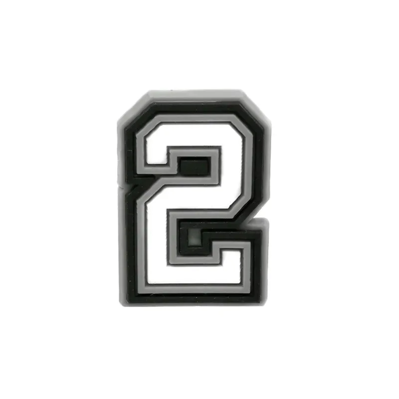 1 Piece Charms Decorations Numbers 0 To 9 Shoe Accessories Black White Pvc Ornament Pins Friend's Holiday Party Gift
