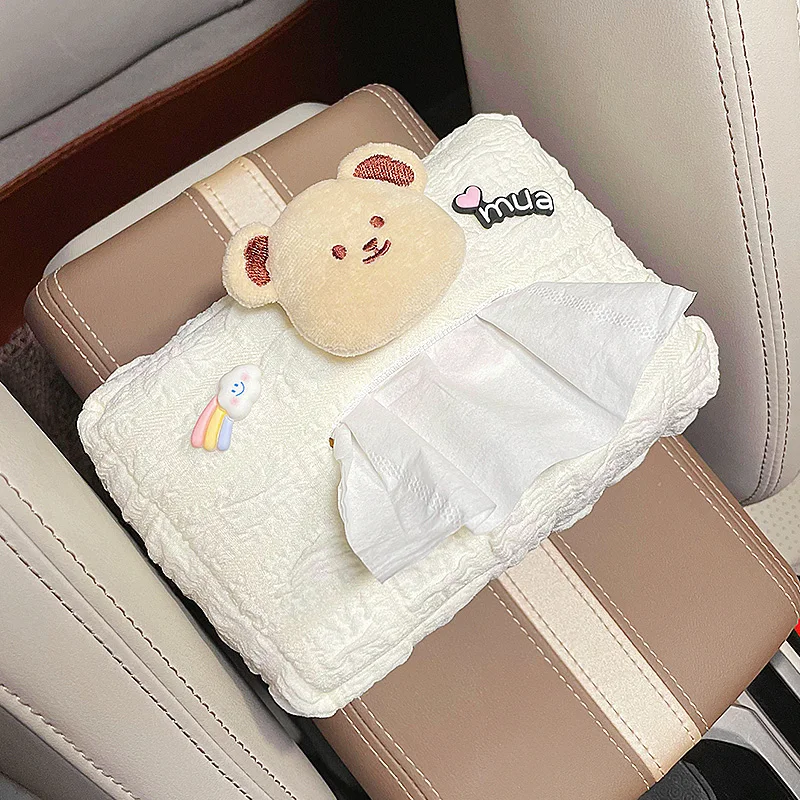 Car Suspension Tissue Box Cartoon Cute Creative Car Seat Hanging Bag Car Children Tissue Storage Box