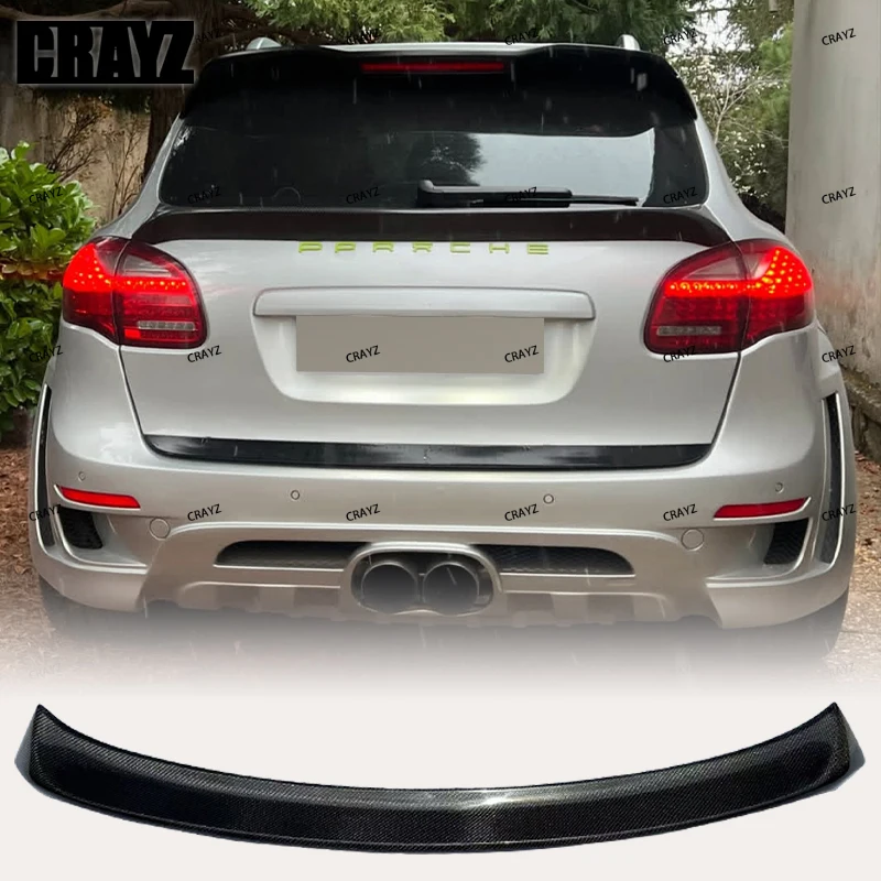 

For Porsche Cayenne 958 2011 2012 2013 2014 True Carbon Fiber /FRP Black Middle Wing Rear Wing Luggage Lip Top Spoiler