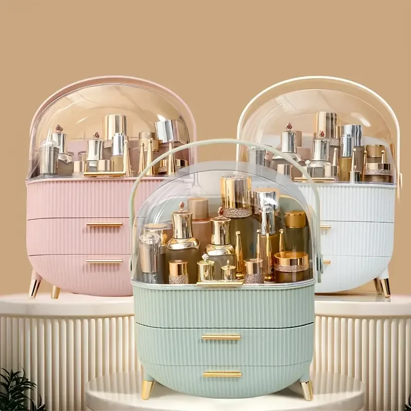 

2025New Large Capacity Makeup Organizer Drawer Cosmetic Storage Box for Skincare Beauty Products and Makeup Brush Holder