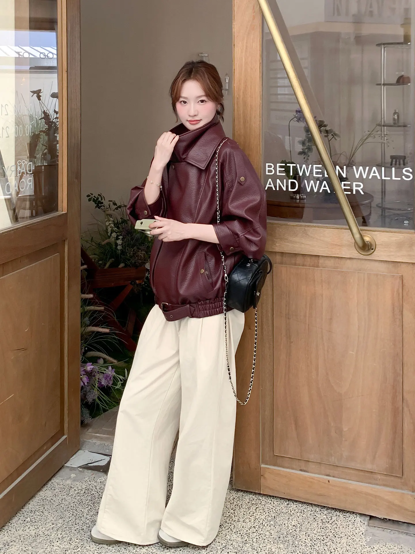 Vino Rosso Cuoio DELL'UNITÀ di elaborazione Jaet delle Donne Allentato Casual Sle Primavera Autunno Cappotto Or Alta Quali Sensazione Chiusura Con Cerniera Lungo Sve