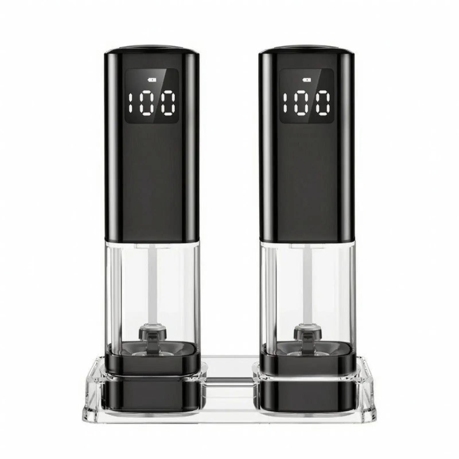 2 Pieces Electric Pepper | Adjustable Coarseness Settings, Electric seasoning and Pepper Set, Stainless Steel Body, for Kitchen