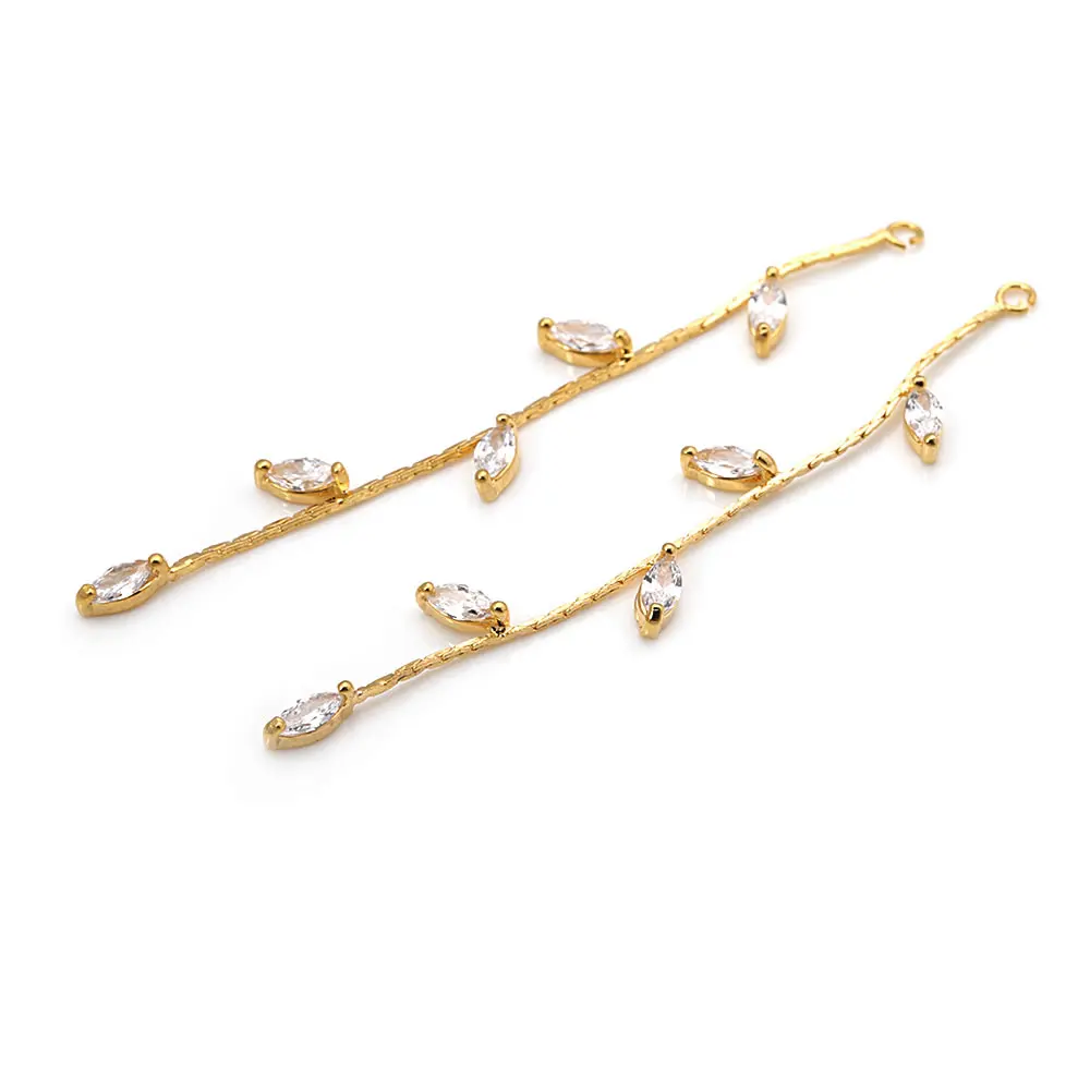 18K Gold Color Brass Heart Flower Star Chain Tassel Charms Earring Charms Jewelry Making Supplies Diy Findings Accessories