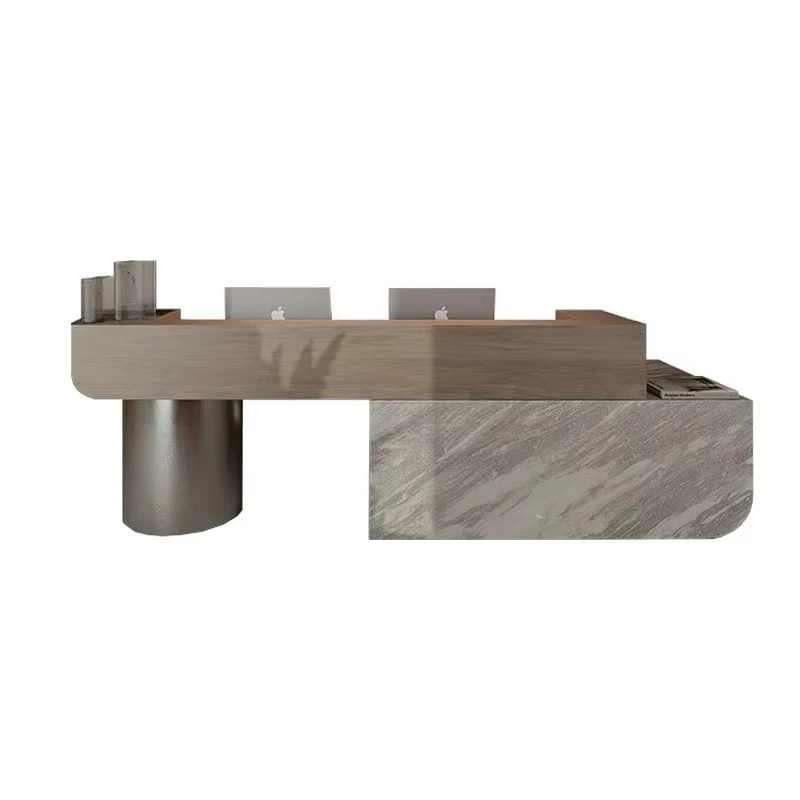 *New Arrival Unique Design Modern Consultation Table Wooden Reception Desk for Hotel Company Beauty Salon