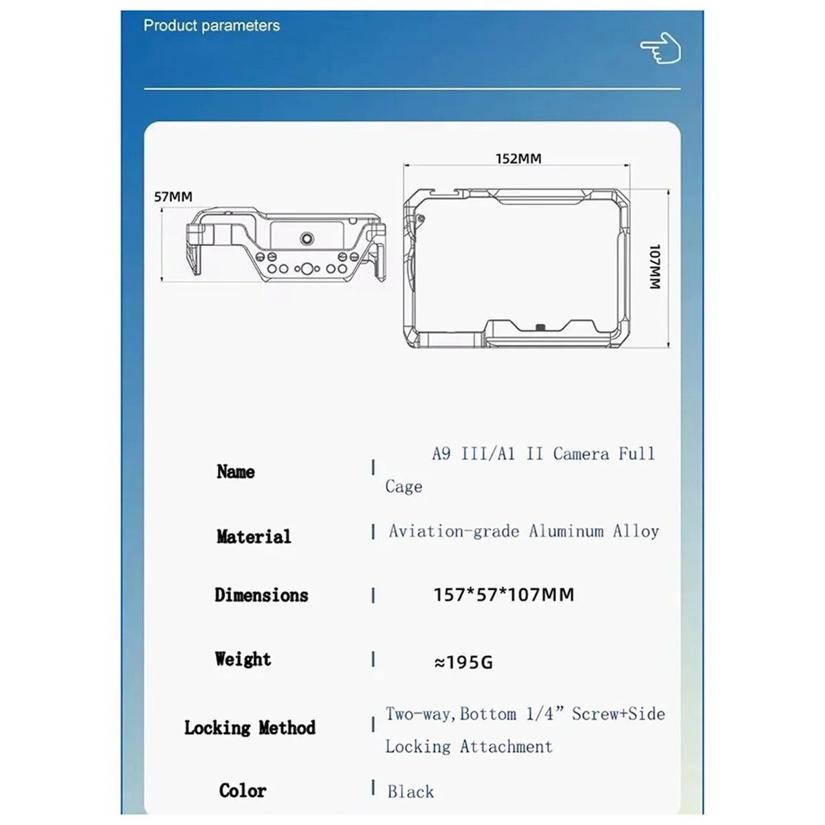 A07I  Cage for A9III/A1 II Camera Cage Micro-Single Photography Full Cage SLR Camera Photography Expansion Frame
