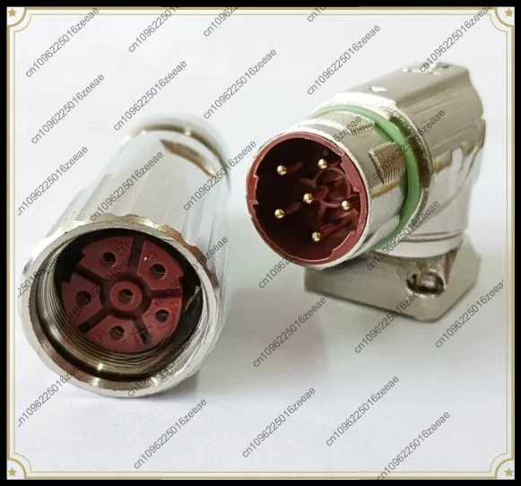 1pc m923 power plug 8pin elbow connector internal thread 6 holes m23 servo motor connector 6 core 8 core