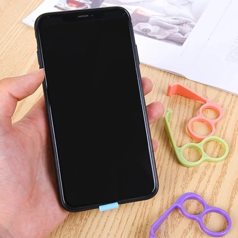 

4pcs random color Phone Grip Holder Finger Ring Support Plastic Cellphone Handheld Bracket Desktop Mount Stand Bracket