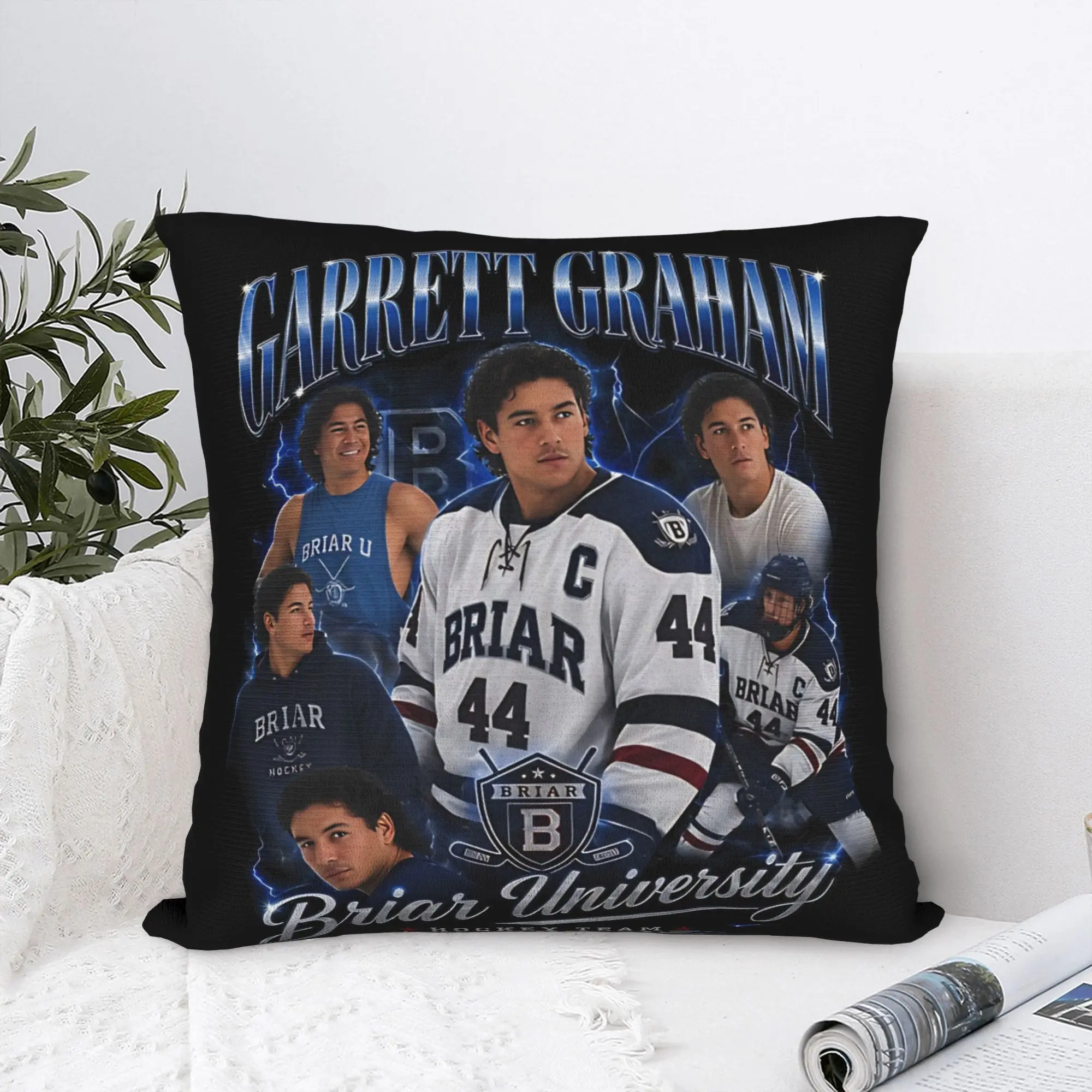 Briar University Garrett Graham Off Campus Square Pillow Case Cushion Cover Zippered Decor Throw Pillow Case Cover for Home