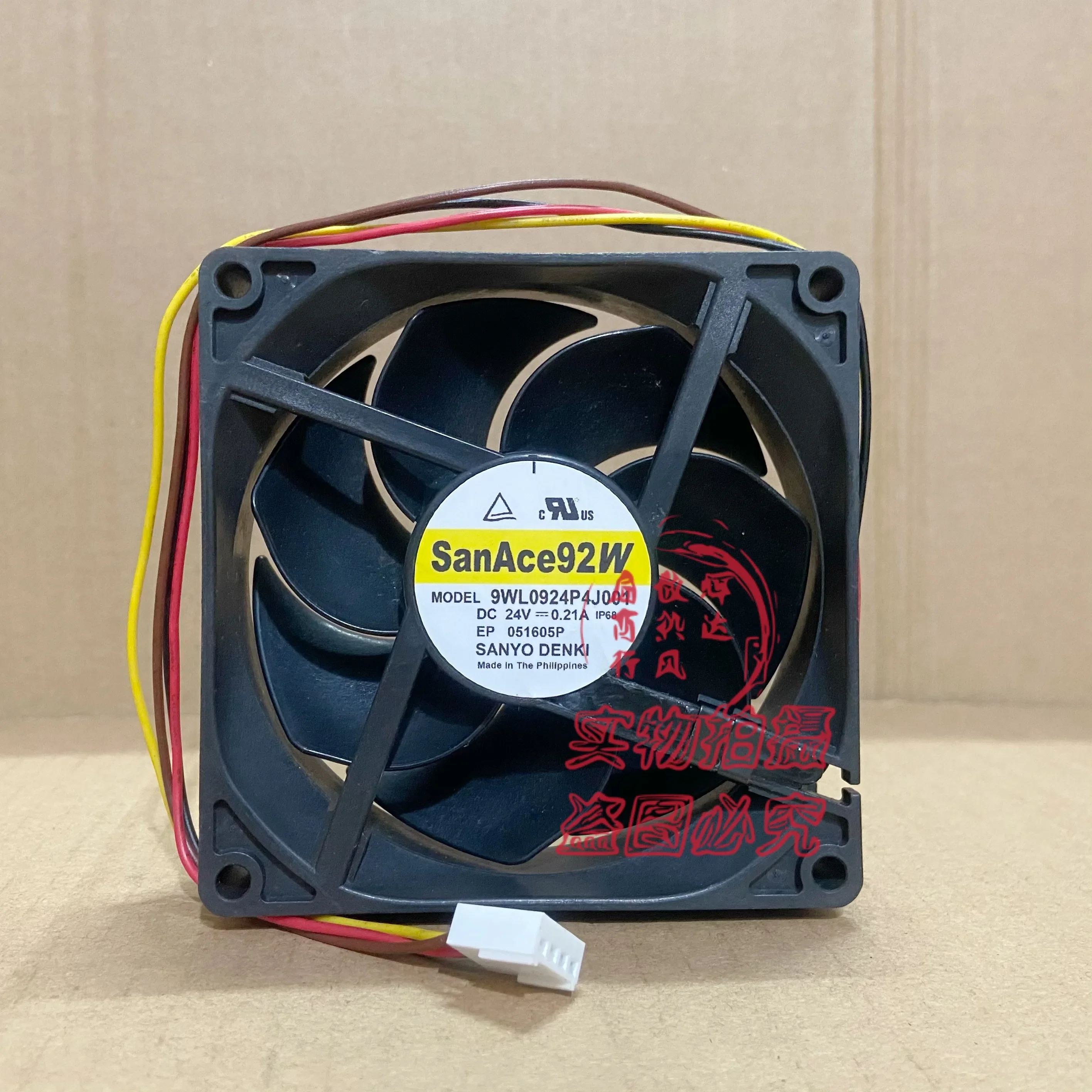 Sanyo Denki 9WL0924P4J001 DC 24V 0.21A 92x92x25 มม.4 สาย Server พัดลมระบายความร้อน