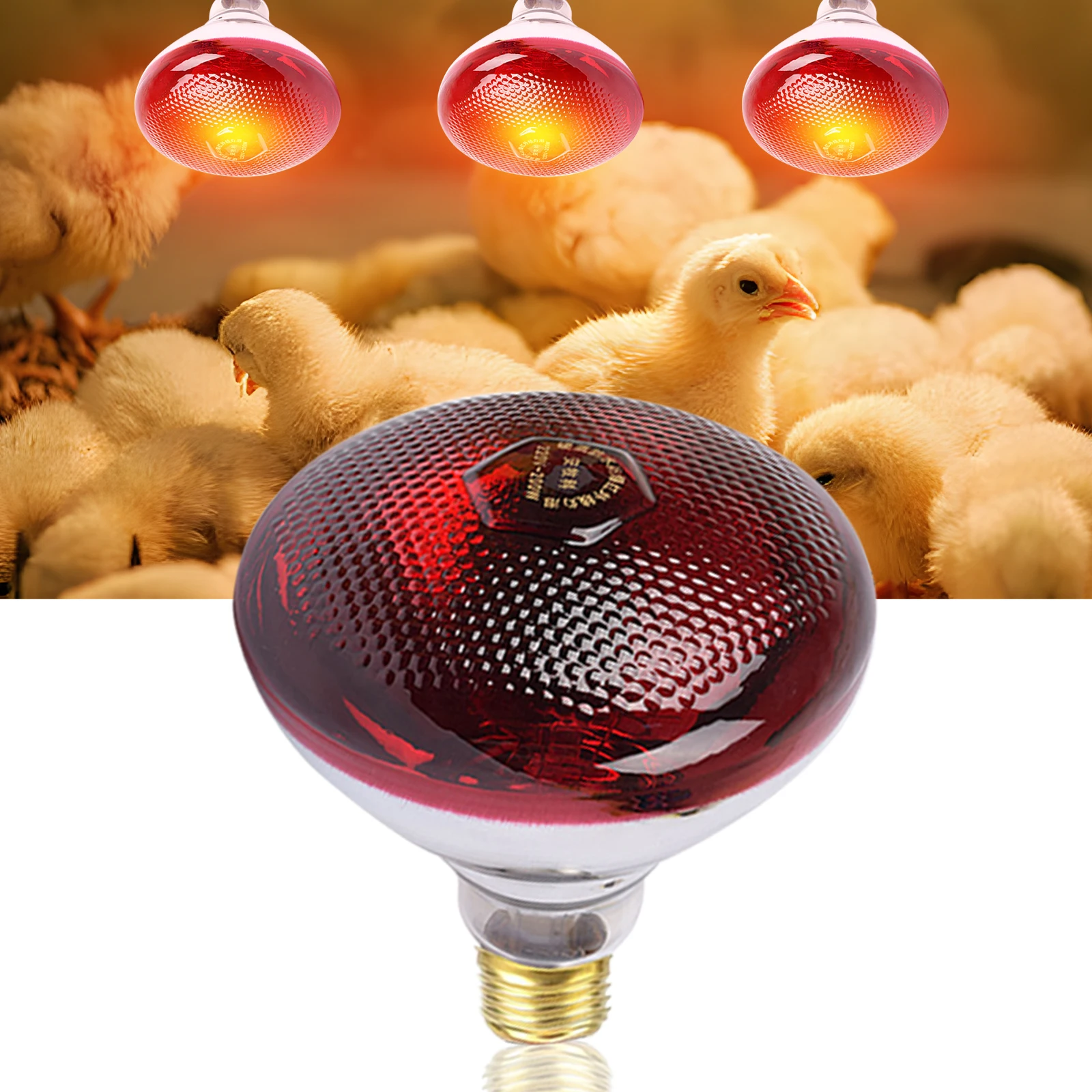 2PCS Thickened Heating Lamp Breeding Bulb High Quality 100W/150W/200W/250W/275W LED Light Pet Hatch Chicken Pig Heater Bulbs
