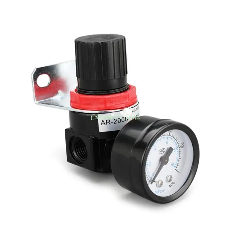 X90F AR2000 G1/4 Thread Air Pressure Regulator Pneumatic Reducing with Gauge-