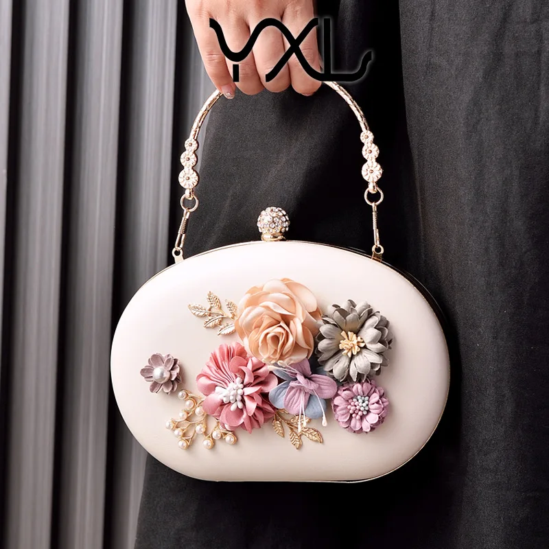 YoReAi New PU Fabric Shoulder Bag for Women Fashion Floral Colorful Evening Bags Clutch Wedding Wallet Luxury Handbag Purse