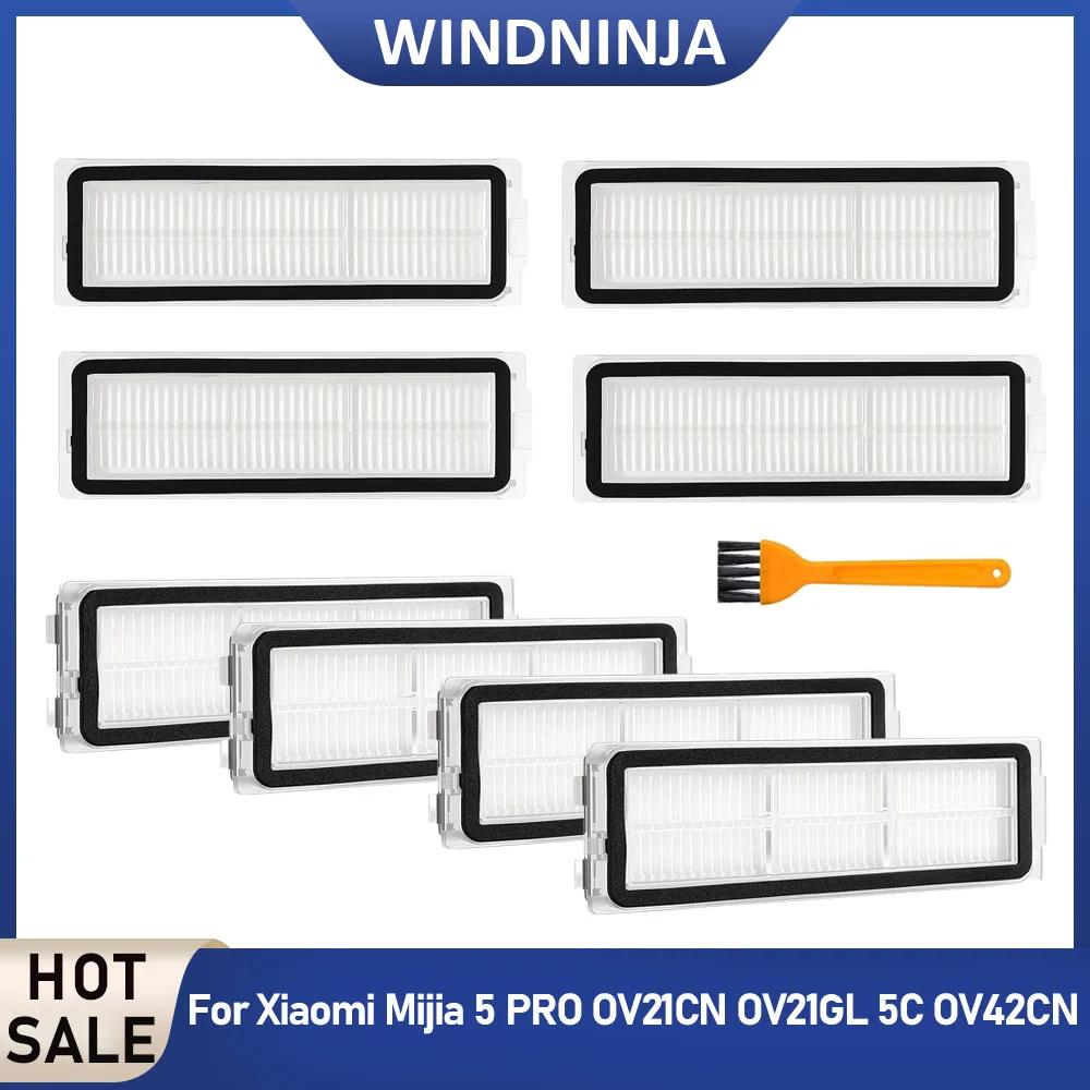 

Щетки для чистки фильтров и аксессуары для роботов-пылесосов Xiaomi Mijia 5 PRO/5C/OV21CN/OV21GL/OV42CN, HEPA-фильтры