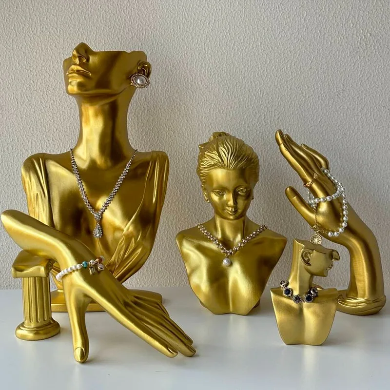 Resin Model Jewelry Display Stand Stud Earring Stands Necklace Display Ring Bracelet  Jewelry Display Props Home Furnishings