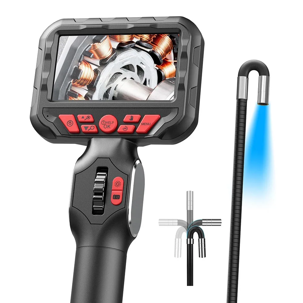 

Endoscope Camera Articulating Borescope Industrial Endoscope With 6.2mm /3.9mm Snake Camera With 8 Adjustable LED