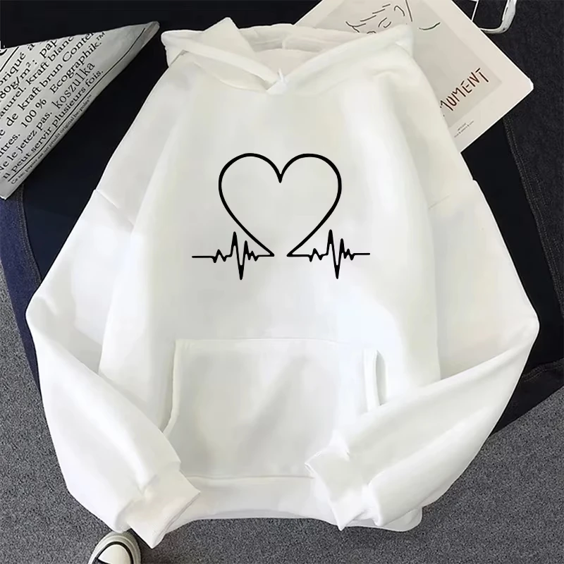Women's Hoodies Print Casual Sweatshirts Outdoors Sports Jogging Woman Clothing Autumn Winter Long Sleeves Pullover Tops