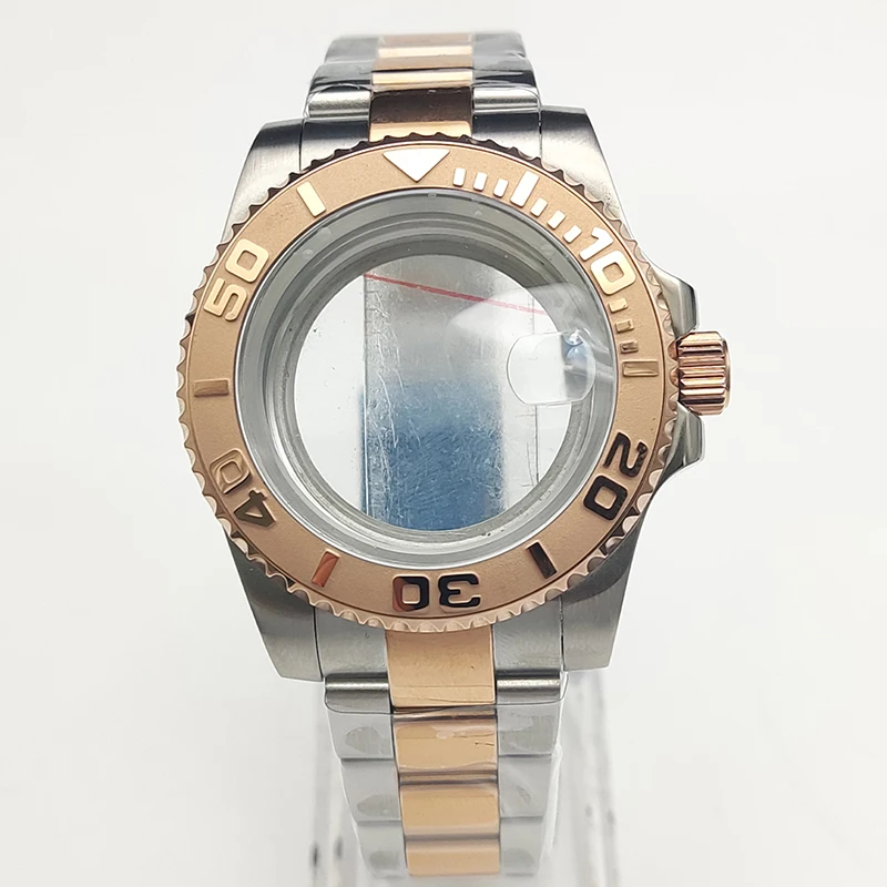 

40mm NH35 Watch Cases Sapphire Glass Case Fits NH35 NH36 4R35 4R36 7S26 Movement Transparent Back Cover Men Watch Repair Parts