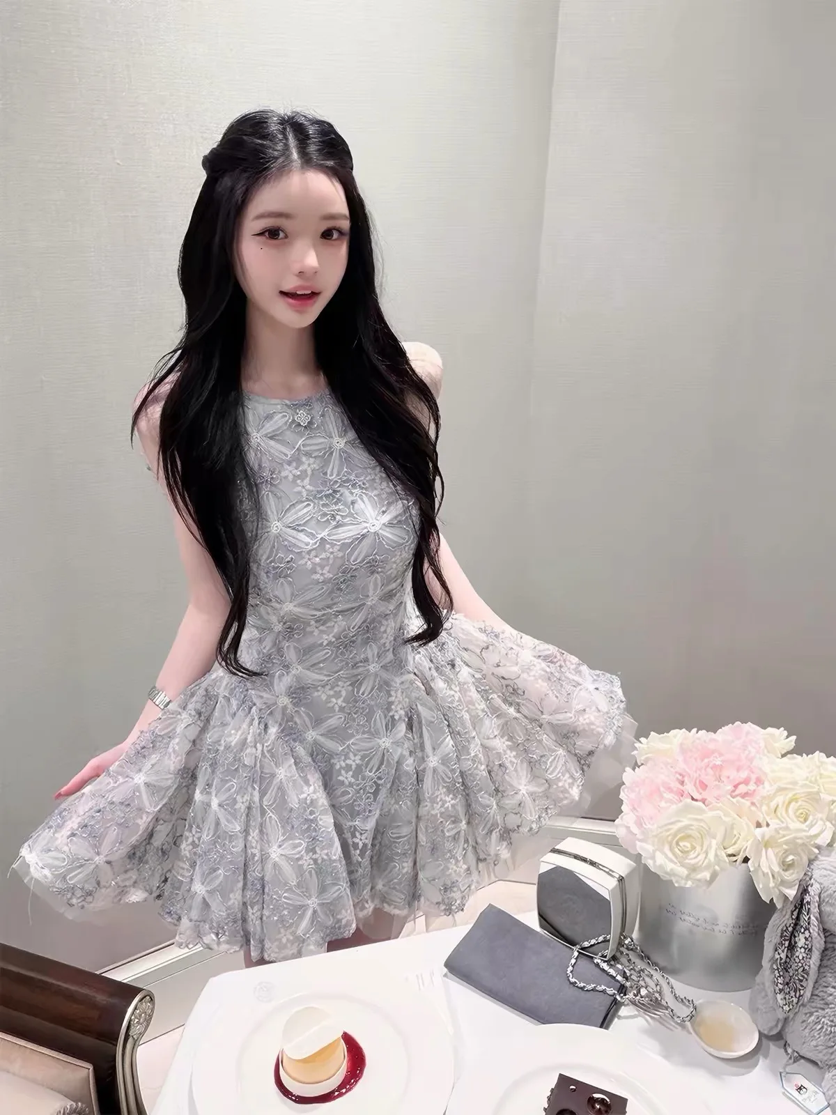 Princess Style Birthday Dress Women's Summer Ball Gown Skirt Party Strapless Puffy Skirt Gathering Ladies' Fashion