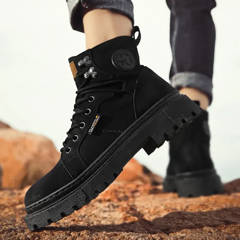 Male Casual Boots High Top New In Outdoor Low Price Size Men's Leather Shoes 45 Elegant Fashion 2024 Pu Promotion Trend Adults